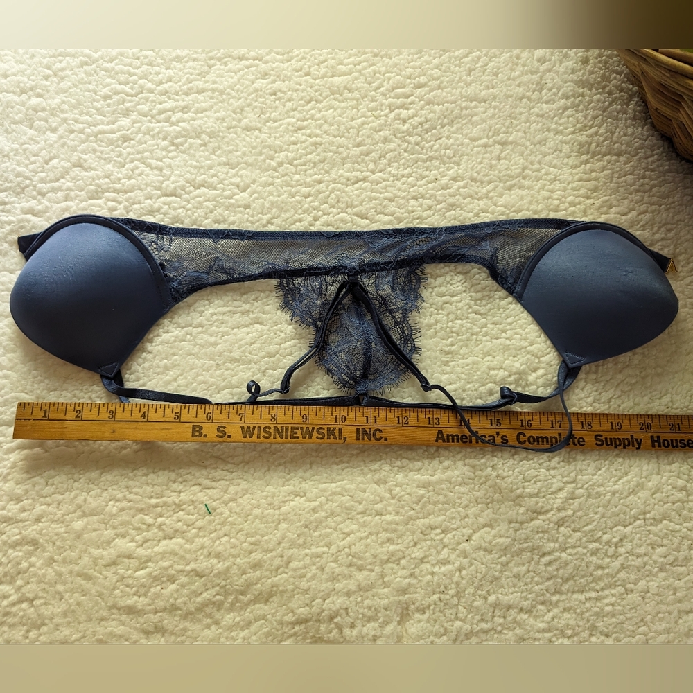 Victoria secret very sexy push up front closure blue with lace 32B - Picture 6 of 8